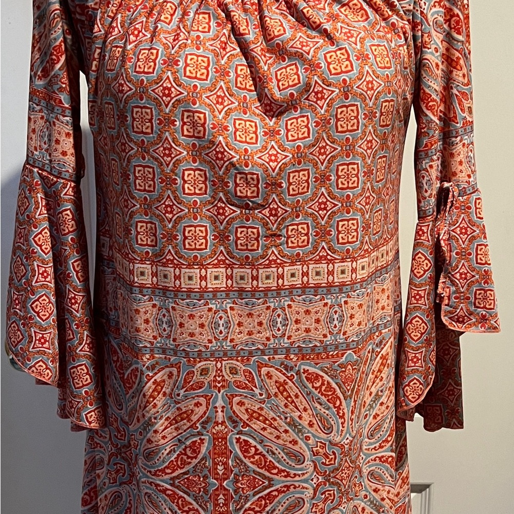 Lildy Tie Sleeve Long Tunic Romantic Floaty Top BOHO - Picture 7 of 7